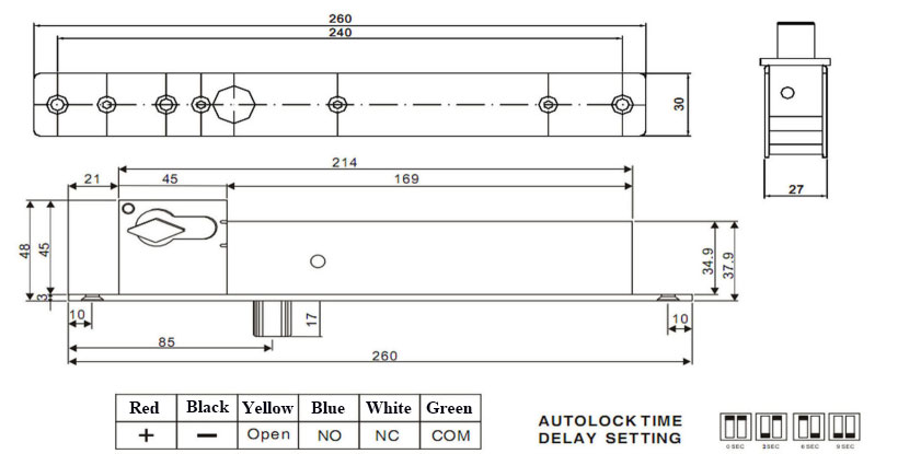 Electric Bolt Lock Dimension