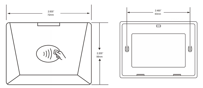 门禁读卡器尺寸图