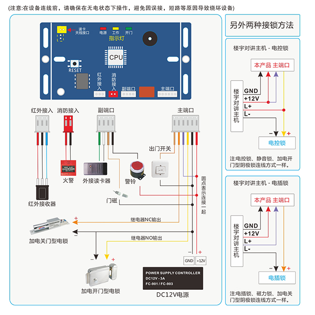 嵌入式门禁设备连线图